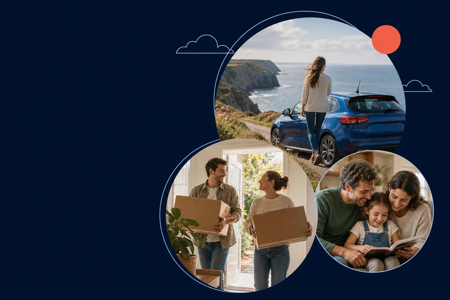 A coastal drive, a couple moving home and a family reading together